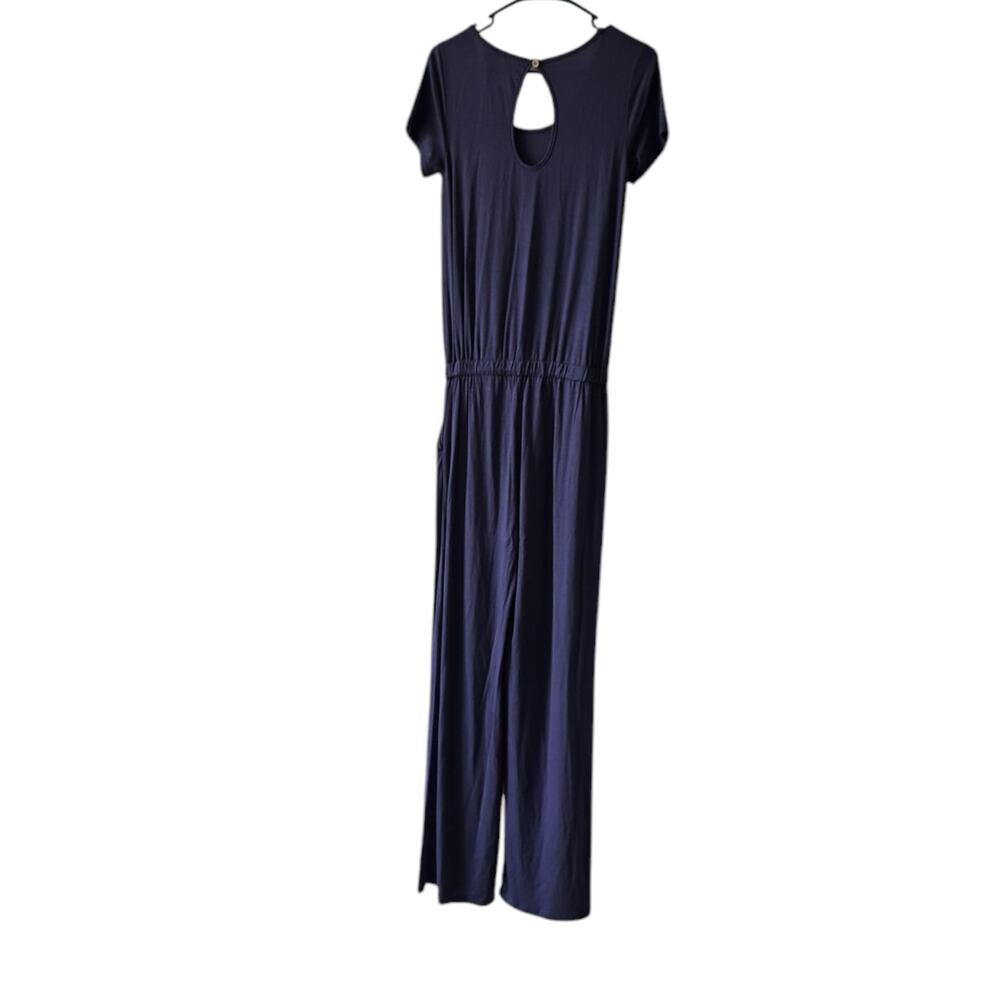 12PM by Mon Ami Periwinkle Blue Wide Leg Jumpsuit Small NWOT Soft Stretch Lounge - Picture 10 of 14